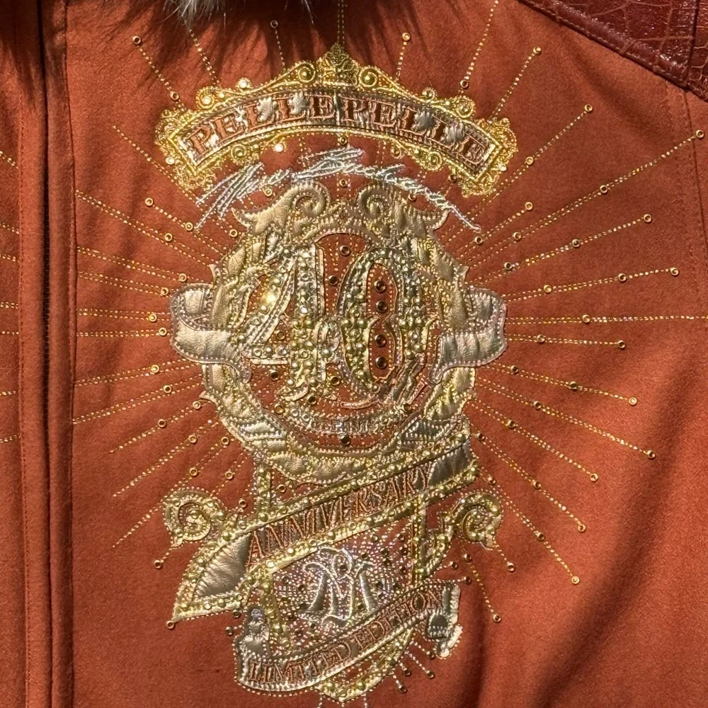 Pelle Pelle Brown Leather Jacket with Fur Collar - Picture 4 of 6